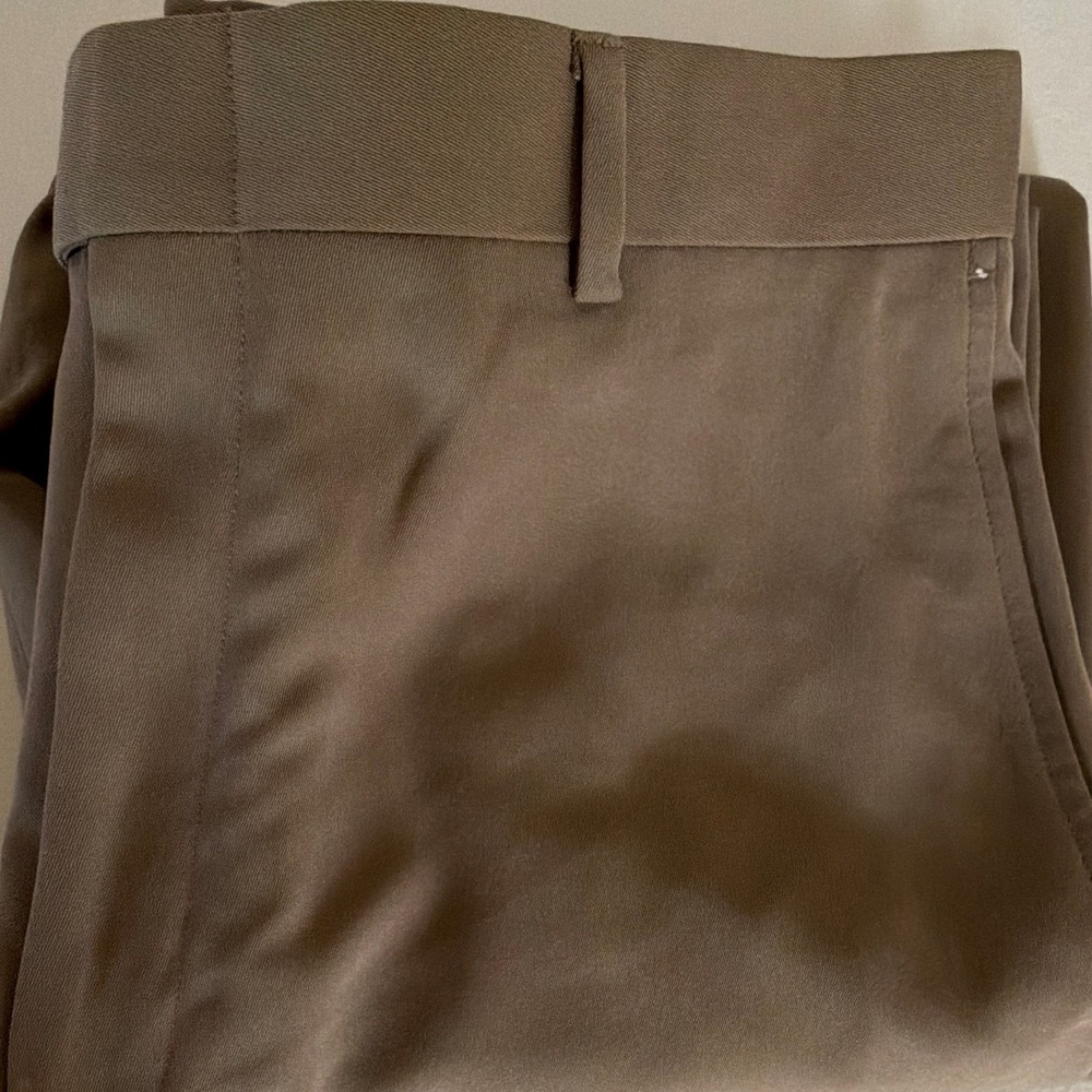 Reaction Kenneth Cole Dress Pants Men 34x29 Brown Twill Flat Front Straight
